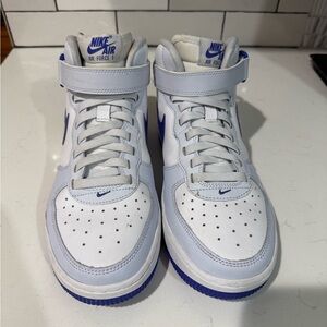 Nike Air Force 1 Shoes - White and Blue